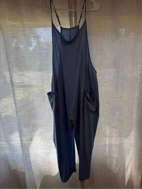NWOT Maternity Dusty Blue Sleeveless Jumpsuit with Pockets